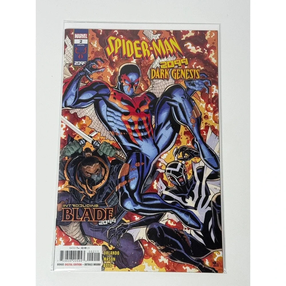 Spider-Man 2099 Dark Genesis 2 Marvel Comics 2023 Intro Blade 2049 Nick Bradshaw